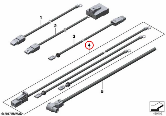 Cabo de alimentação do ventilador elétrico OEM 61119297770 para BMW E70, E71. BMW genuíno.