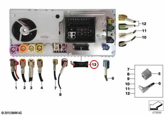 Kopfeinheit High/ATM OEM -Steuermodul 61119372358 für BMW F30, F31, F32, F33, F34, F36, F80, F82, F83. Original BMW.