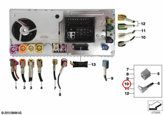 Modulo di riparazione per FM1/FM2 OEM 61119376021 Cavi di antenna per BMW F33, F83. BMW originale.