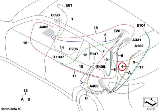 Modulo di sostituzione per FM1/FM2 OEM 61119439980 Cavi di antenna per BMW G06. BMW originale.