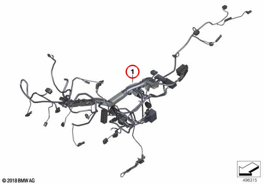 Faisceau de câbles principal OEM 61119480818 pour motos BMW R1250RT, R1200RT. BMW Motorrad d'origine.