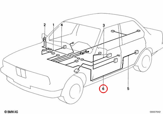 Cablaggio di alimentazione OEM 61121381090 per BMW E30. BMW originale.