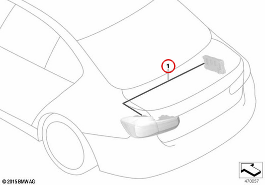 Cableado de actualización para pilotos traseros facelift OEM 61122410220 para BMW F30, F31, F35, F80. Original BMW.