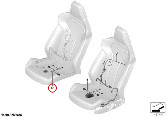 OEM RIGHT SEAT WIRING 61125A0BA09 for BMW G42, G22. Original BMW.