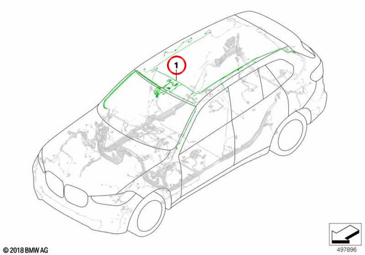 Tronco de cables de techo OEM 61125B3F092 para BMW X3 (G45) y X3 20d xDrive. Original BMW.