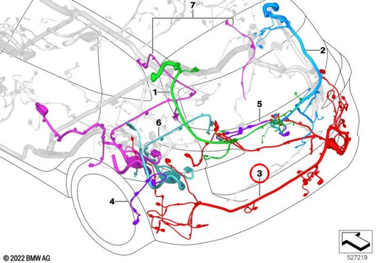 Câbles de réparation arrière OEM 61125B5AC78 pour MINI F56, F65. MINI d'origine.