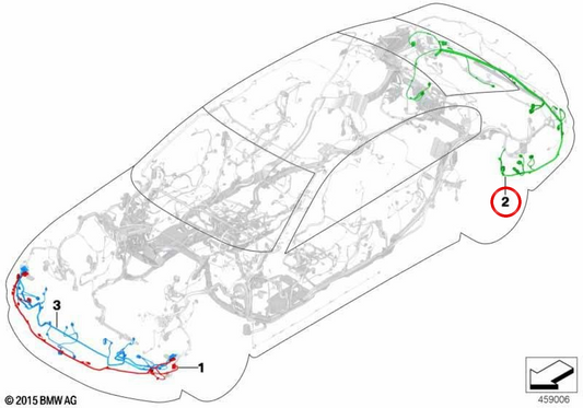 Fiação do sensor do para-choque traseiro OEM 61126802846 para BMW G11, G12 (730i, 730d, 730d xDrive, 725d, 740d xDrive). BMW genuíno.