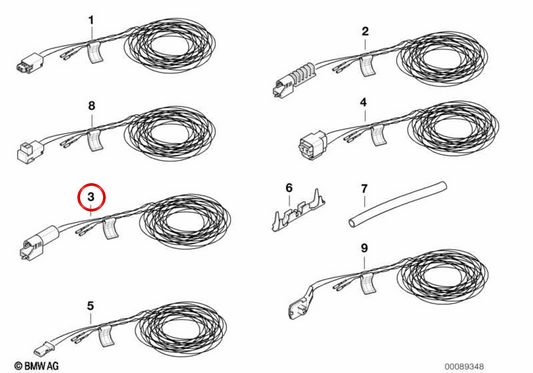 Airbag Reparaturkabel/OEM -Steuereinheit 61126824837 für BMW E36, E46, E39, E38, E53, Z3. Original BMW.