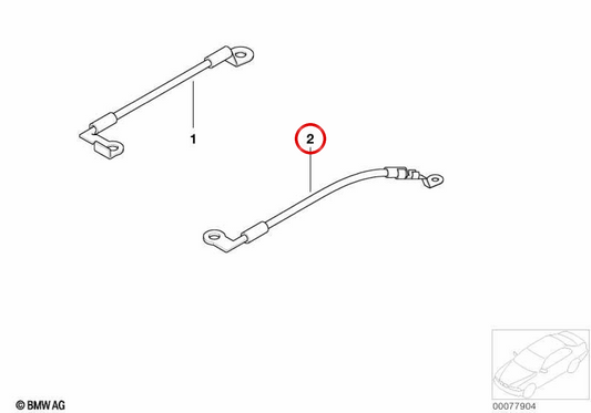 Hinge de câble de masse / porte arrière gauche OEM 61126903955 pour BMW E46. BMW d'origine.