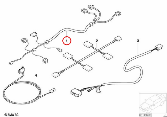 Cableado cuadro de instrumentos OEM 61126905844 para BMW E52. Original BMW.