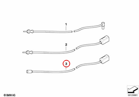 OEM GPS Antenna Cable 61126909734 for BMW E46. Original BMW.