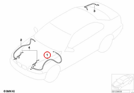 Réparer le câblage de la porte d'entrée gauche OEM 61126912118 pour BMW E46. BMW d'origine.
