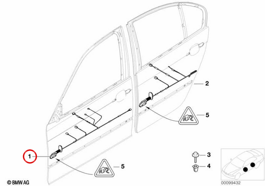 OEM -Fahrertürverdrahtung 61126929230 für BMW E46. Original BMW.