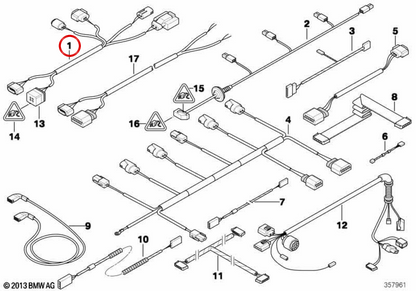 Capteurs de câblage Adresse active OEM 61126962302 pour BMW E60, E61, E63, E64. BMW d'origine.