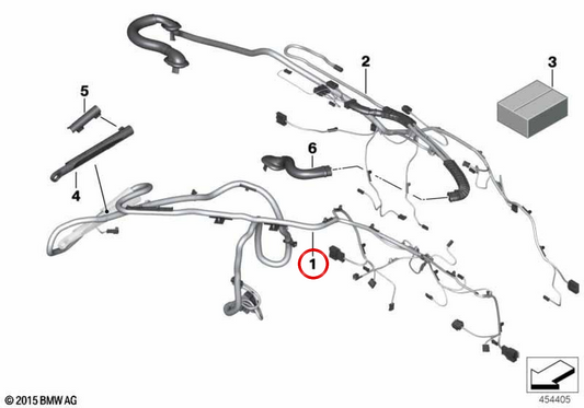 Cablaggio del tronco OEM 61126992214 per BMW F30, F35, F80. BMW originale.
