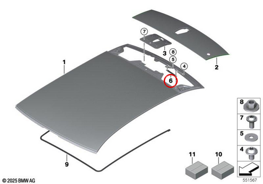 Câble de masse OEM 61127213377 pour BMW F10, F11, F01, F02, F04. BMW d'origine.