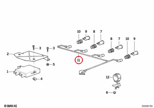Câblage Capteurs de stationnement PDC OEM 61128360074 pour BMW E34. BMW d'origine.