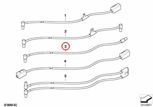 Câble d'antenne pour module vidéo / amplificateur TV OEM 61128374681 pour BMW E46. BMW d'origine.
