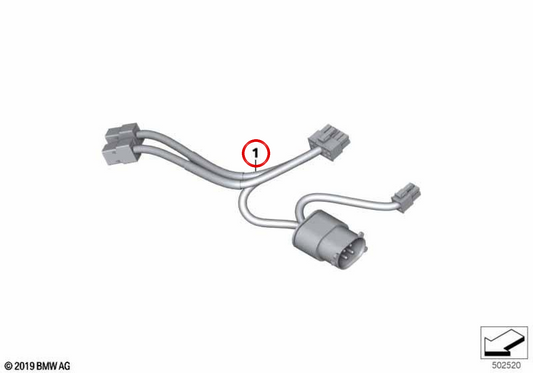 Chicote de fiação do pisca-pisca LED OEM 61128544606 para BMW Motorrad F750GS, F850GS. Originais BMW Motorrad.