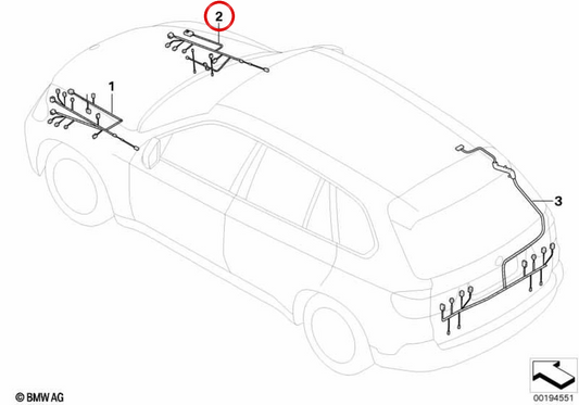 Right front door repair cable 61128710258 for BMW E70, E71. Original BMW.