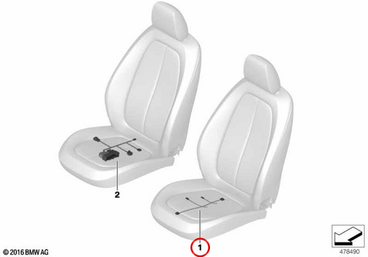 Fiação do assento esquerdo OEM 61128716559 para BMW G20, G21, G26. BMW genuíno.