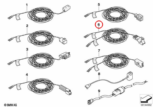 Airbag Repair Cable Passenger / Control Module OEM 61129127985 pour BMW E85, E86. BMW d'origine.