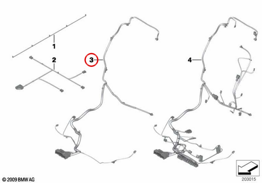 Cablaggio di sostituzione per il sedile anteriore sinistro OEM 61129262253 per BMW F07, F10, F11, F01, F02. BMW originale.