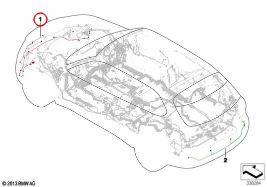Cablaggio anteriore OEM 61129314795 per BMW F15. BMW originale.