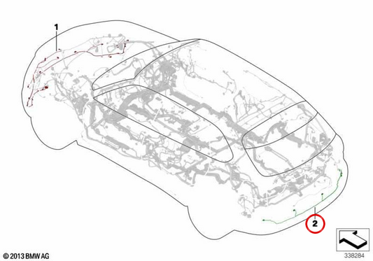 Heck Parksensor Kabel OEM 61129361150 für BMW F15. Original BMW.