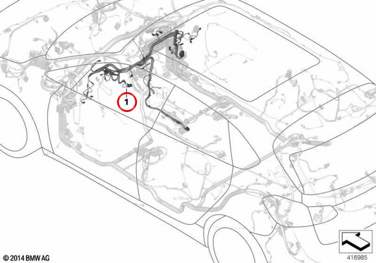 Fiação do painel de instrumentos OEM 61129384552 para BMW F48. BMW genuíno.