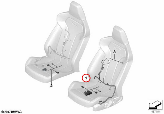 Wiring left seat OEM 61129436198 for BMW G20, G21, G28. Original BMW.