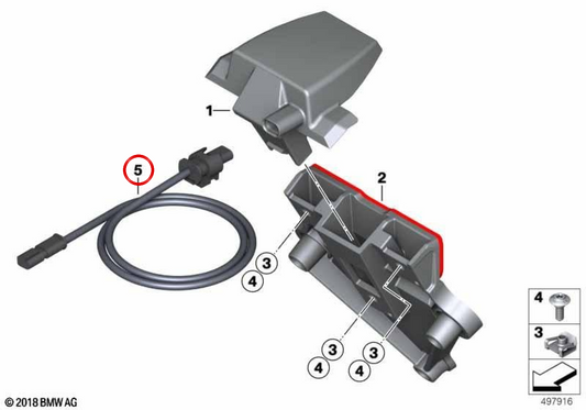 Câble lumineux d'enregistrement OEM 61129457373 pour les motos BMW S 1000 R, S 1000 RR, S 1000 XR, M 1000 RR, M 1000 R. BMW Motorrad d'origine.