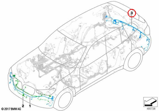 Cableado sensor parachoques trasero OEM 61129824815 para BMW X3 G08 (iX3) modelos iX37 (X41/42HA0) 2020-2021. Repuesto original BMW.