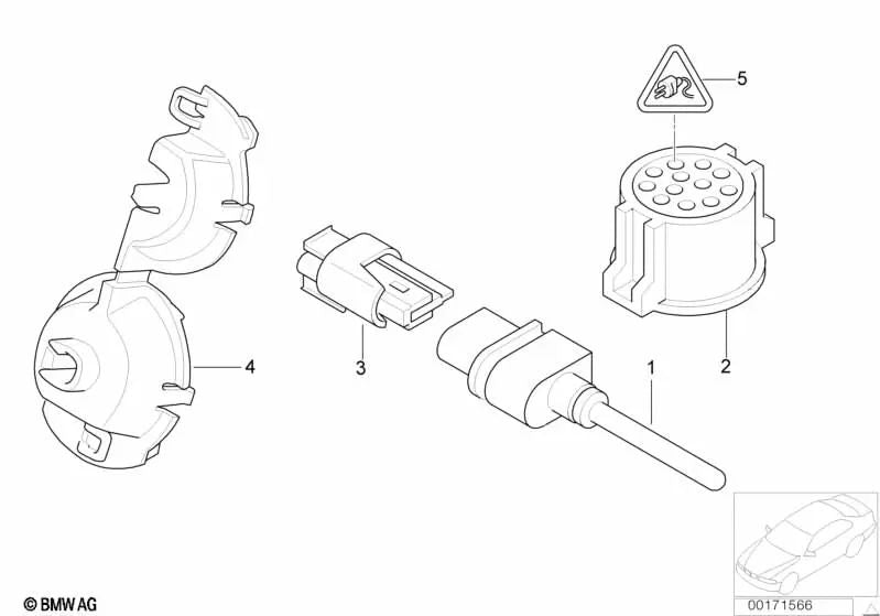 Cubierta OEM 61137832946 para sensor de temperatura en BMW Serie 3 E46 M3 y M3 CSL (2000–2006). Original BMW.