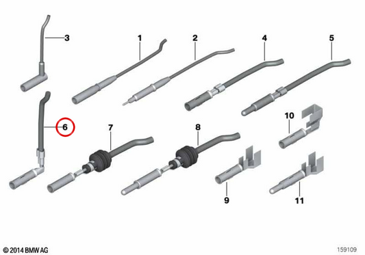 Mango de enchufe redondo 2.5 mm² con cable OEM 61130007472 para BMW E81, E87, F30, G30, X5, X6... y más. Original BMW.