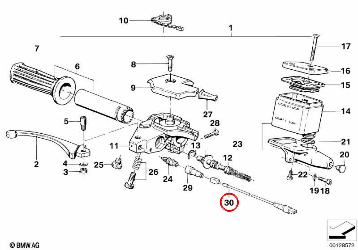 Wiring Front brake light OEM 61131244090 for BMW E23, E24, E28, E30, E31, E32, E34. Original BMW.