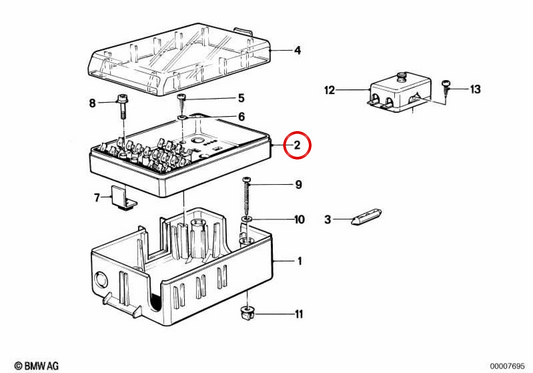 OEM -Sicherungskiste 61131364843 für BMW E23. Original BMW.