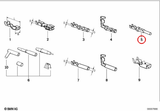 Rundanschluss für die BMW 3 E30 -Serie, 5 E34 -Serie, E39, 6 E24 -Serie, 7 E32 -Serie, 8 E31 -Serie (OEM 61131373819). Original BMW