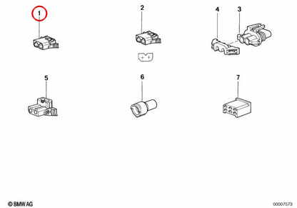 Conector de carcasa OEM 61131378403 para BMW E34, E24, E32. Original BMW.
