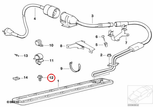 Soporte para cable cinta OEM 61131379084 para MINI Countryman R60, Paceman R61, BMW Serie 3 E36, E46... y más. Original BMW y MINI.