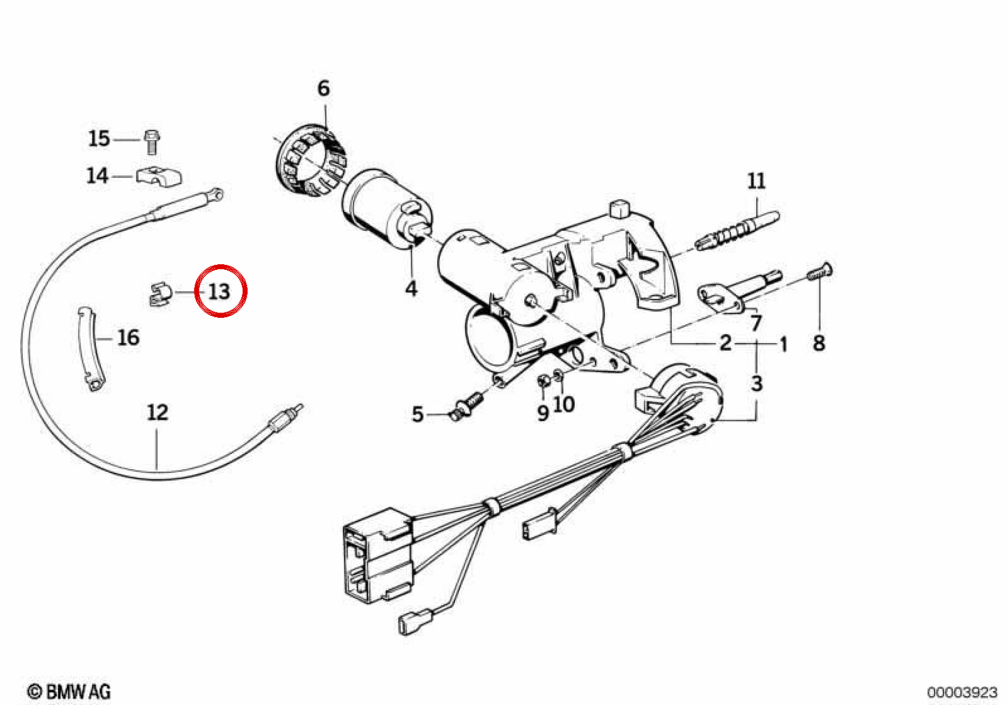 Abrazadera OEM 61131382377 para BMW 3' E36, 5' E34, 7' E32, Z1 E30, Z4 E89... y más. Original BMW.