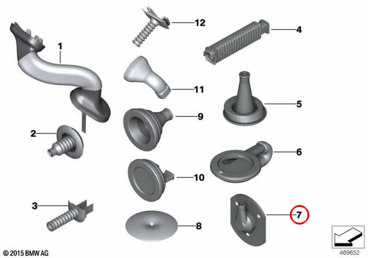 Pasamuros OEM 61131383769 para BMW F25, F26, E70, E71. Original BMW.