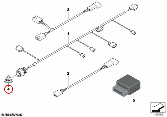 7-poliges Steckergehäuse OEM 61131383783 für BMW 3er E46 Coupé, Cabrio, M3 E46 und M3 CSL E46. Original BMW