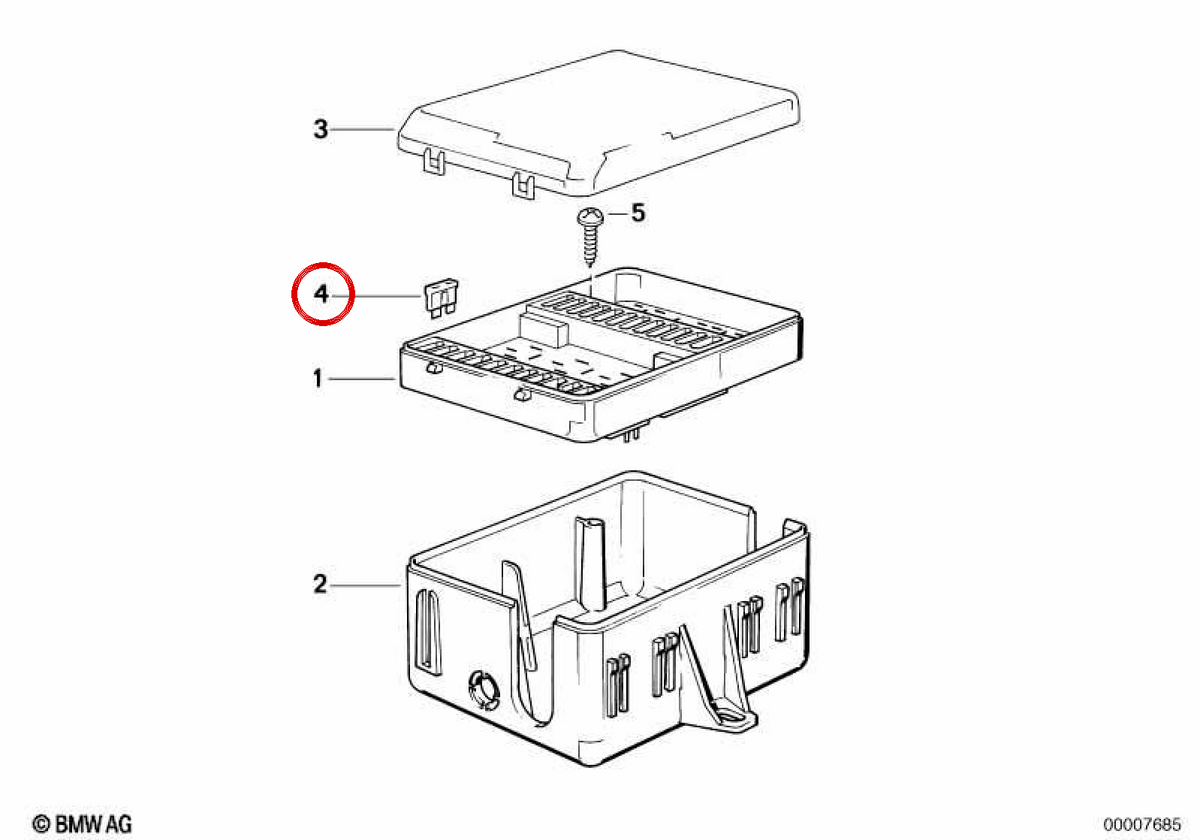 Fusível OEM 61131386849 para BMW E30, E36, E34, E32, Z3. BMW genuíno.