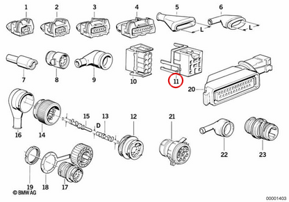 Base de relais noir OEM 61131389114 pour BMW E30, E34, E24, E32, E31. BMW d'origine.