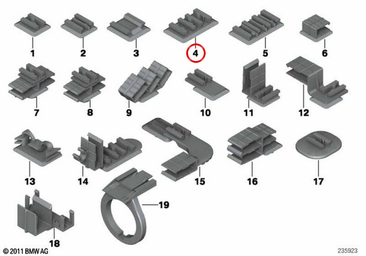 Suporte de conector marrom OEM 61131390483 para BMW E87, E88, F20, F21, E36, E46, E90, E91, E92, E93, E39, E38, E65, E66, E84, E83, F25, E53, Z3, E89, E52. BMW genuíno.