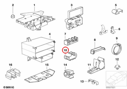 OEM plug connection support 61131393709 for BMW E36. Original BMW.
