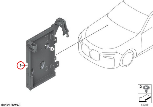 Plateforme de support centrale BCP OEM 61135A1D5F6 pour BMW G60, G61, G68, G90, G70. BMW d'origine.