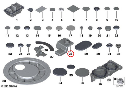 Tampa do terminal positivo OEM 61135A63BF2 para BMW E34, U11, U12, U10, U25. BMW genuíno.