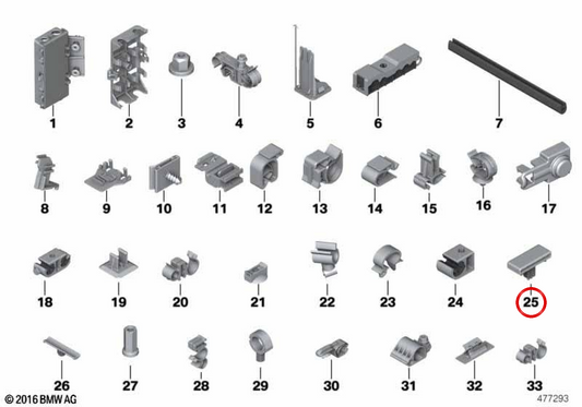 OEM 61136918703 Glasfaserkabelhalterung für BMW E81, E82, E87, E88, F20, F21, F52, G42, G87, E90, E91, E92, E93, F30, F31, F34, F35, G20, G21, G28, G80, G81, F32, F33, F36, F82, G22, G23, G26, G82, G83, E84, E89, I01, I12, I15, I20. Herkunft